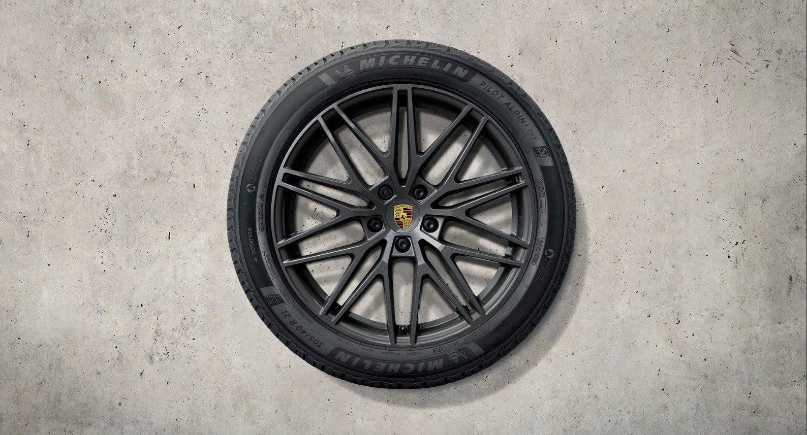 21-inch RS Spyder Design winter complete wheel set painted in anthracite gray