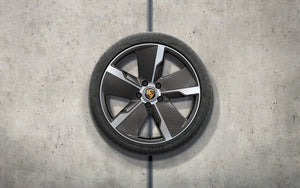 21-inch Taycan Exclusive Design summer wheel-and-tire set with carbon aeroblades