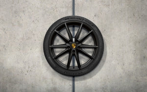 20"/21" Carrera S Winter Wheel and Tire Set Painted in Black (Satin Gloss) - 992