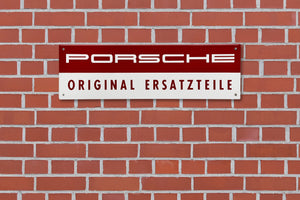 Porsche enamel sign – 'ORIGINAL SPARE PARTS'