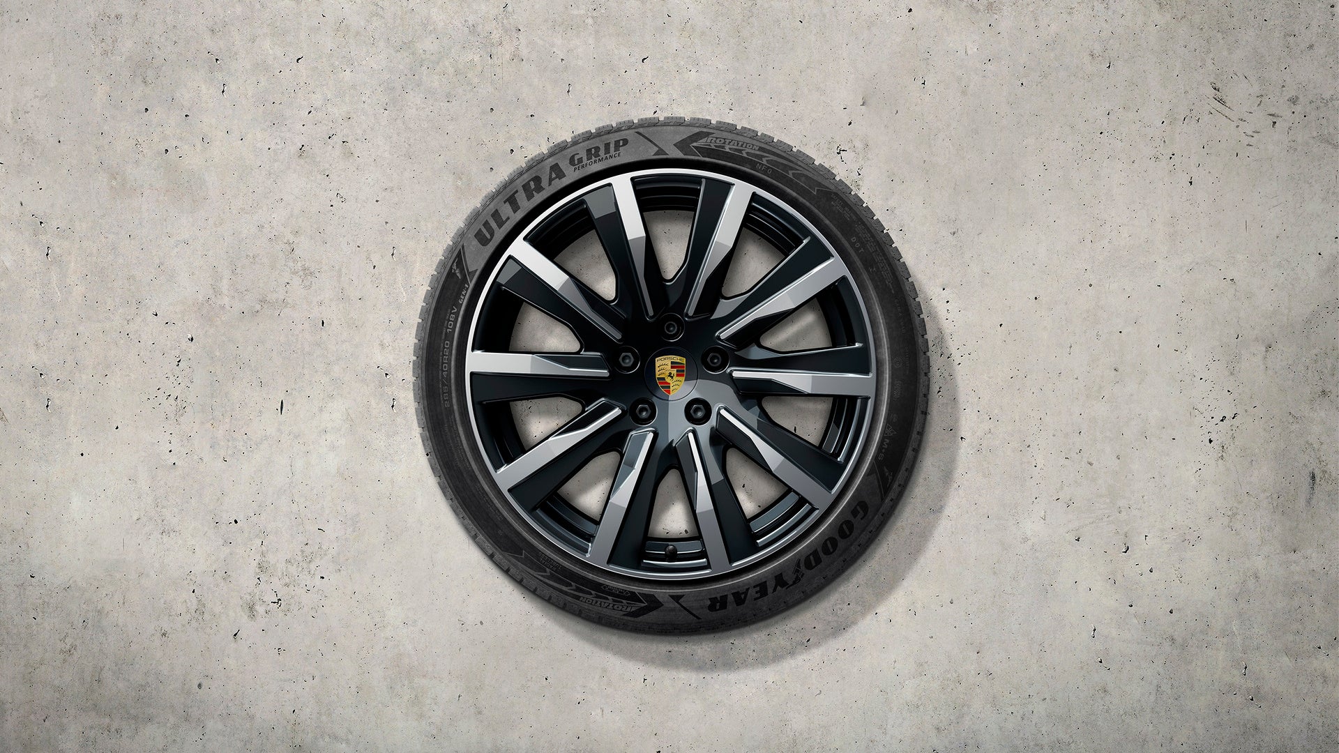 20-inch Taycan Tequipment Design winter wheel-and-tire set, painted in Black (high-gloss)