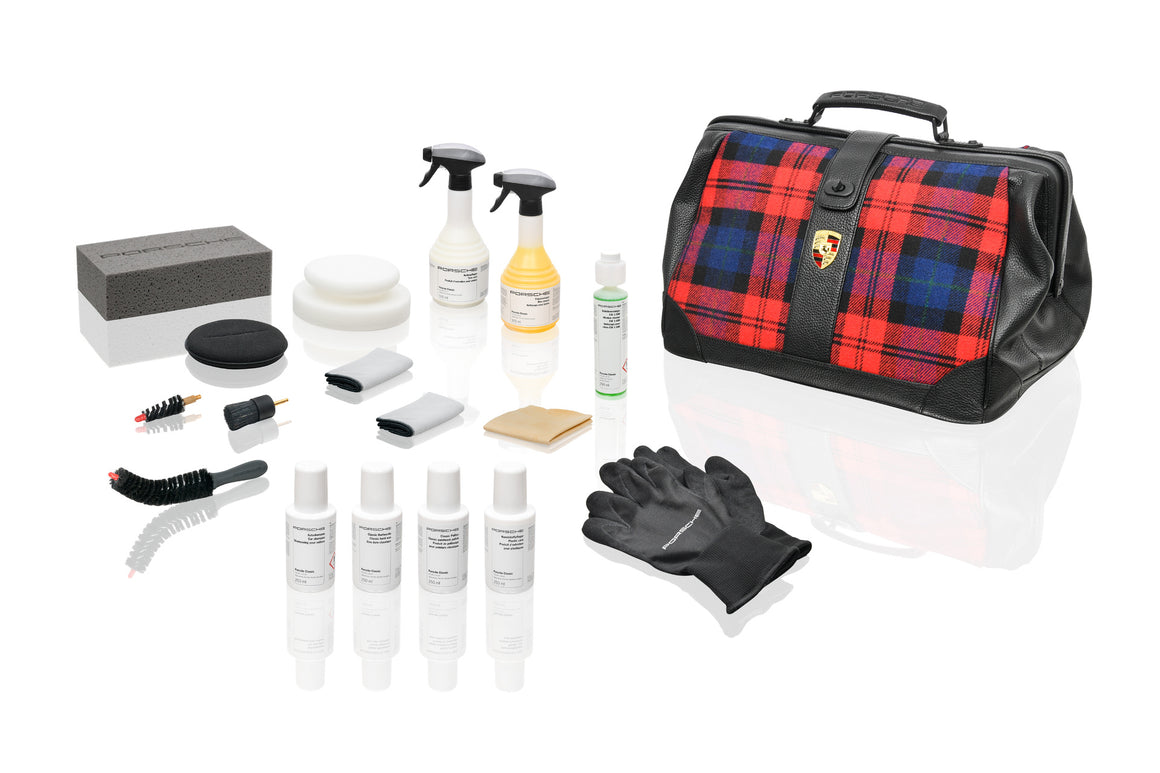 Porsche Classic Car Care Set, Red tartan