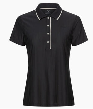 60Y 911 Targa –Women's Golf Polo Pinstripe black