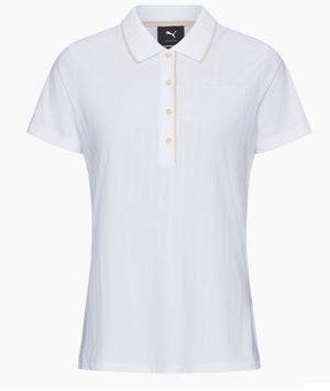 60Y 911 Targa –Women's Golf Polo Pinstripe puma white