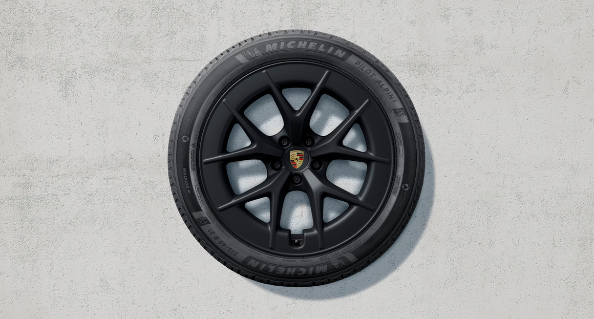 21-inch RS Spyder design winter wheel-and-tire set, painted in Black (satin-gloss) - Cayenne EV