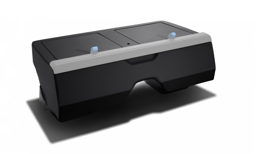 Rear Seat Storage Box in black (without belt loops and decorative trim)