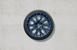 20/21-inch RS Spyder Design winter wheel-and-tire set, painted in Indigo Blue