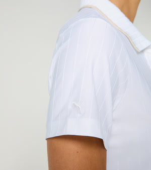 60Y 911 Targa –Women's Golf Polo Pinstripe puma white
