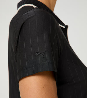 60Y 911 Targa –Women's Golf Polo Pinstripe black