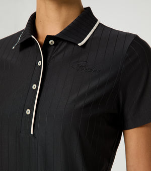 60Y 911 Targa –Women's Golf Polo Pinstripe black