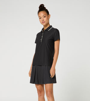 60Y 911 Targa –Women's Golf Polo Pinstripe black