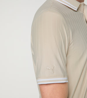 60Y 911 Targa –Men's Golf Polo Pinstripe desert suede