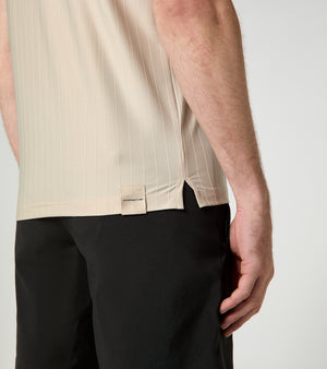 60Y 911 Targa –Men's Golf Polo Pinstripe desert suede