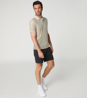 60Y 911 Targa –Men's Golf Polo Pinstripe desert suede