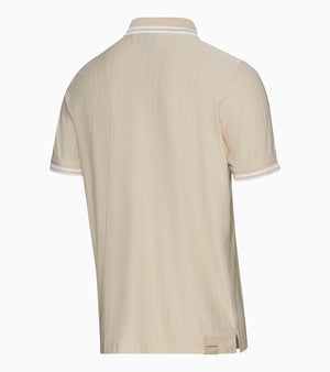 60Y 911 Targa –Men's Golf Polo Pinstripe desert suede