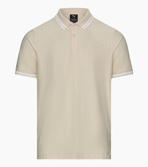 60Y 911 Targa –Men's Golf Polo Pinstripe desert suede