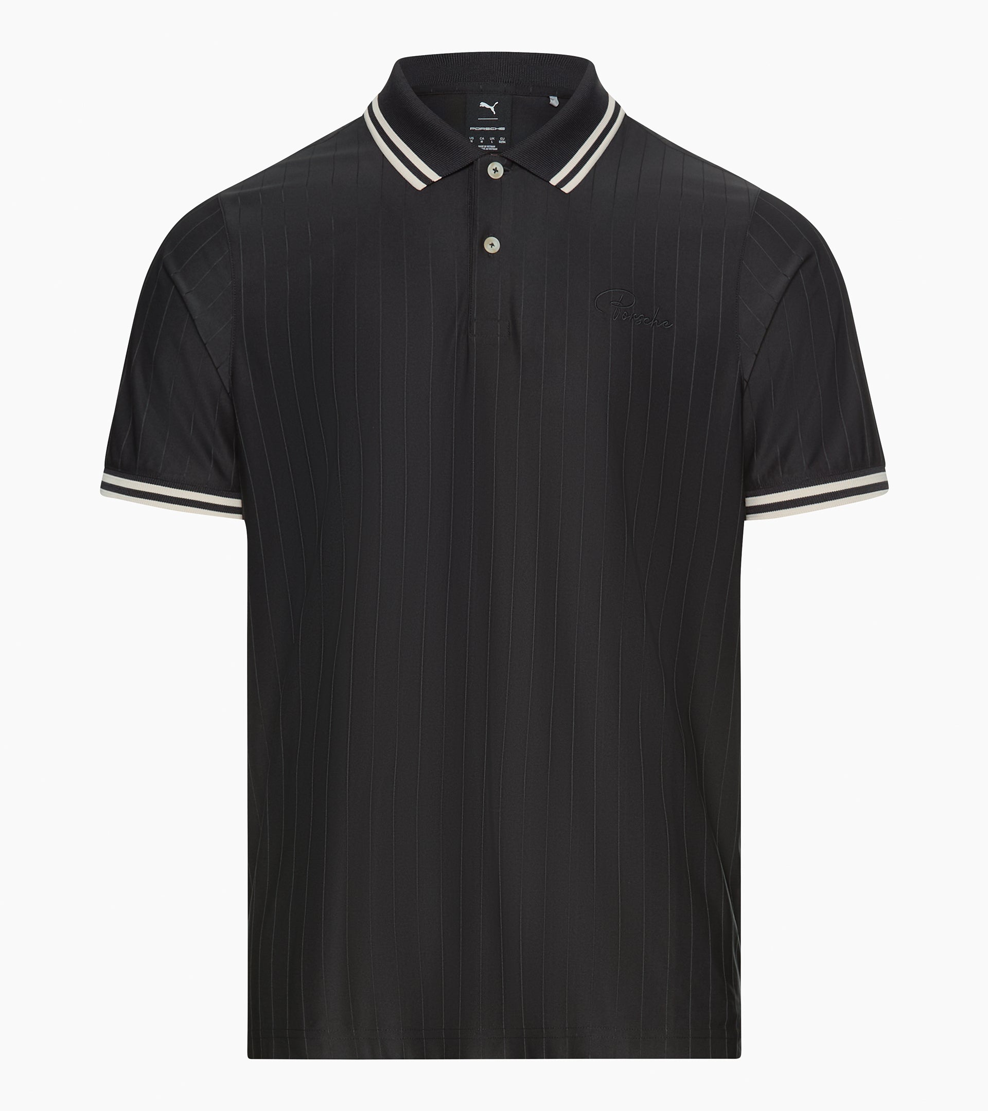 60Y 911 Targa –Men's Golf Polo Pinstripe black