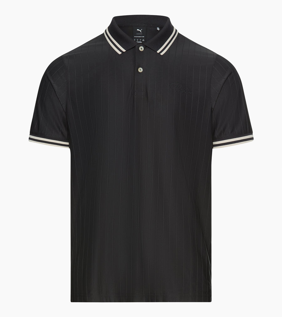60Y 911 Targa –Men's Golf Polo Pinstripe black
