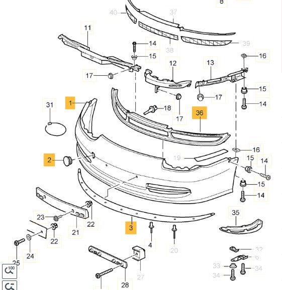 996.2 Front bumper kit - GT3 Aerokit 00004480228