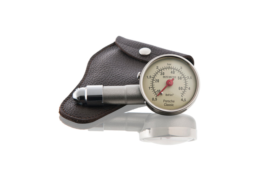 “Porsche Classic” tyre pressure gauge with leather case