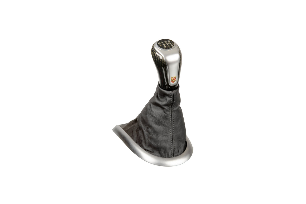 6-speed gear shift knob, carbon + leather + colour