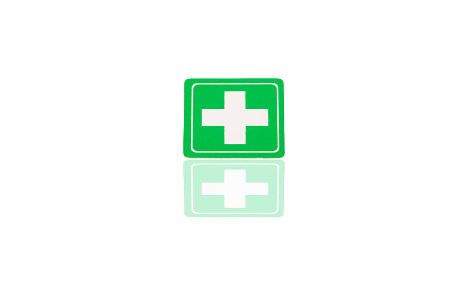 Adhesive label for first aid kit