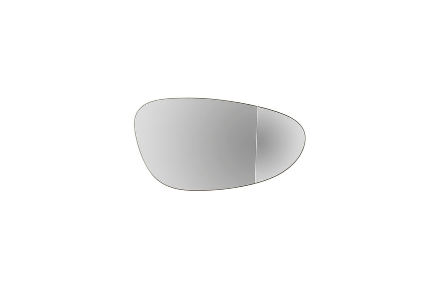 Mirror glass, aspherical, for electronically adjustable heated exterior mirrors