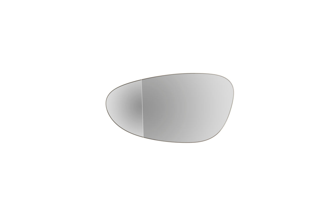 Mirror glass, aspherical, for electronically adjustable heated exterior mirrors