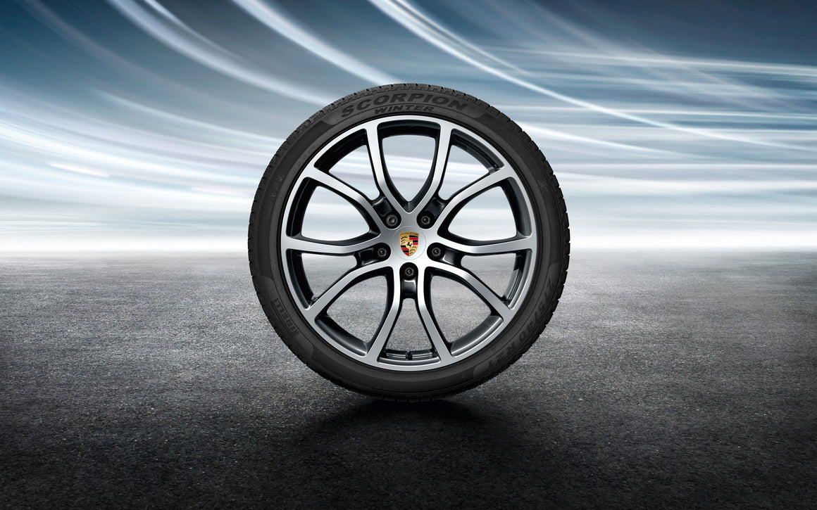 21" Cayenne Exclusive Design Winter Wheel and Tire Set Paint in Black (high gloss) - 9Y0