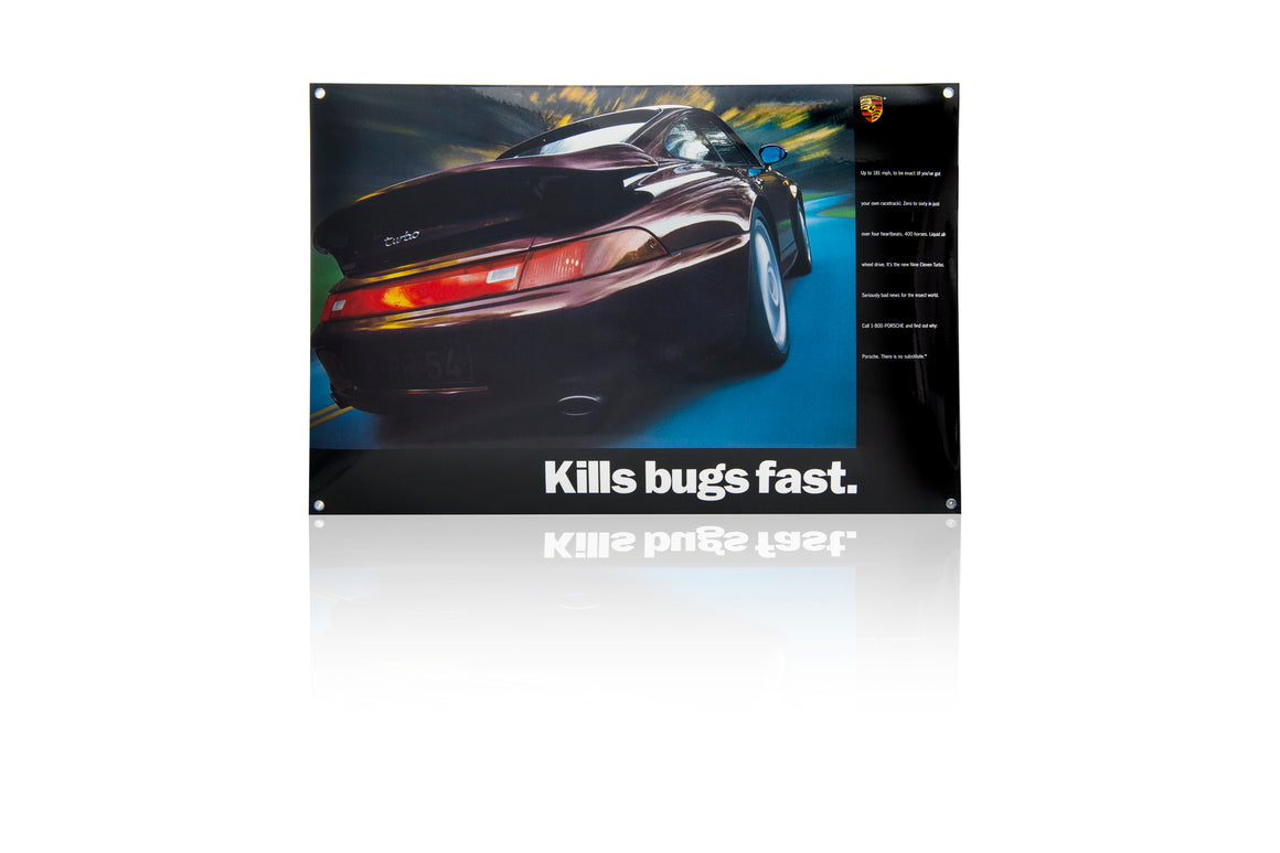 Porsche Classic enamel sign – “Kills bugs fast”