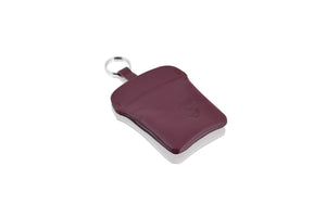 Leather key pouch, Burgundy