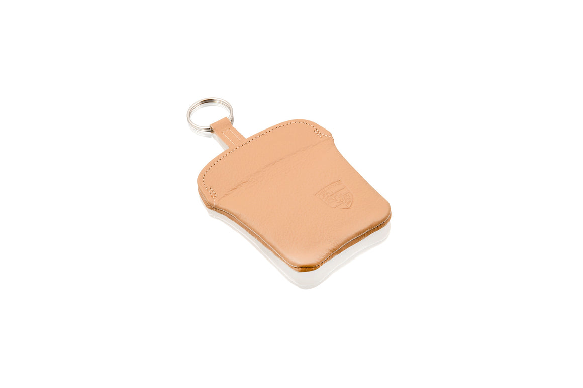 Leather key pouch, Cashmere Beige