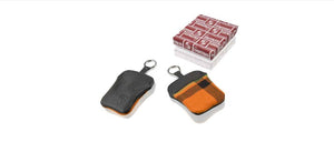 Classic key pouch in tartan cloth orange