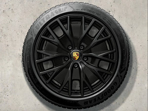 20-inch Taycan Turbo S Aero Design winter wheel-and-tire set, painted in Black (Satin Gloss)
