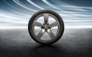 20-inch Cayenne Sport Classic summer wheel-and-tire set, Comfort, painted in Platinum (satin-gloss)