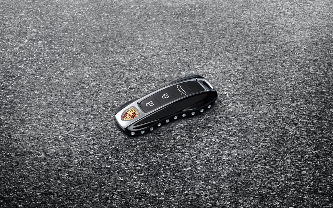 Vehicle key painted in Black (high-gloss), with Swarovski® stones