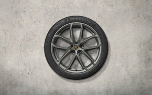 21-inch GT Design summer wheel-and-tire set painted in Platinum (satin-matt)