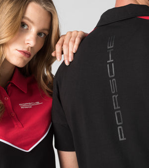 Women's polo shirt with 'PORSCHE MOTORSPORT' signet