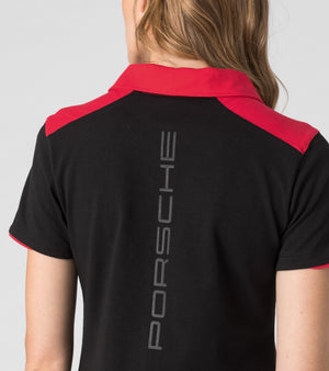 Women's polo shirt with 'PORSCHE MOTORSPORT' signet
