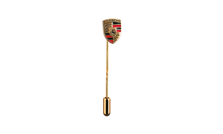 Crest Stick Pin, black/red/yellow